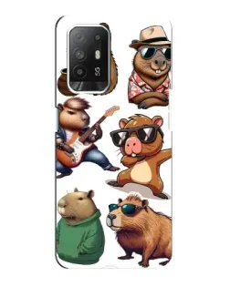 Чехол для OPPO F19 Pro Plus 5G с картинкой «Крутые капибары музыканты»