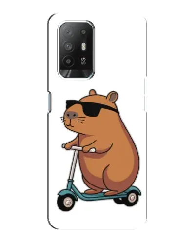 Чехол для OPPO F19 Pro Plus 5G с картинкой «Капибара на самокате»