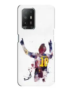 Чехол для OPPO F19 Pro Plus 5G с картинкой «Акварельный Месси Барселона»