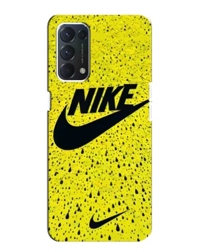 Чехол для OPPO F19 с картинкой «Желтый текстурный Nike»