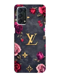 Чехол для OPPO F19 с картинкой «Цветочный Louis Vuitton»
