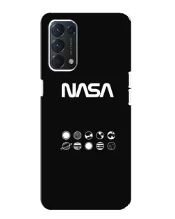Чехол для OPPO F19 с картинкой «NASA — технический принт»