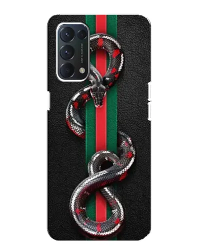 Чехол для OPPO F19 с картинкой «Gucci — змея на полосе» Чехол для OPPO F19 с картинкой «Gucci — змея на полосе»