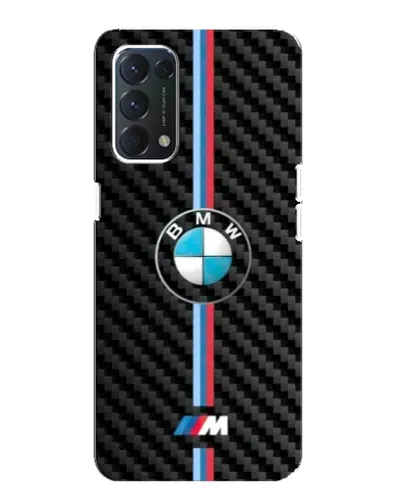 Чехол для OPPO F19 с картинкой «Эмблема BMW и карбон»