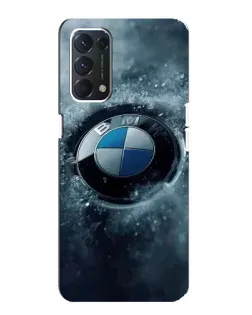 Чехол для OPPO F19 с картинкой «Логотип BMW — лед»