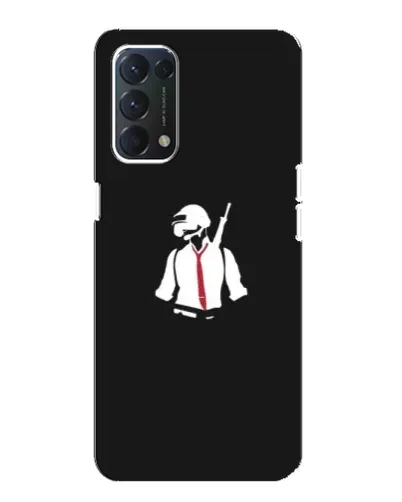 Чехол для OPPO F19 с картинкой «PUBG — силуэт воина»