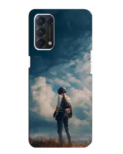 Чехол для OPPO F19 с картинкой «Герой PUBG на скале»