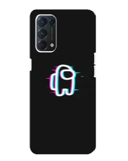 Чехол для OPPO F19 с картинкой «Among Us неон»