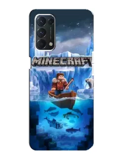 Чехол для OPPO F19 с картинкой «Minecraft ледяной мир»