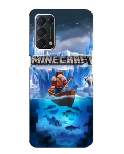 Чехол для OPPO F19 с картинкой «Minecraft ледяной мир»