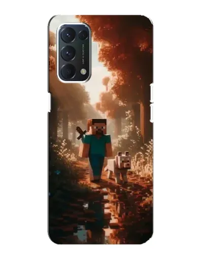 Чехол для OPPO F19 с картинкой «Стив в лесу»