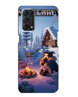 Чехол для OPPO F19 с картинкой «Зимний Minecraft»