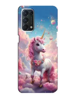 Чехол для OPPO F19 с картинкой «Единорог среди облаков»