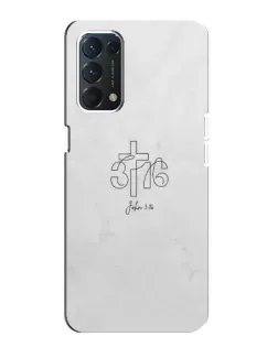 Чехол для OPPO F19 с картинкой «Иоанна 3:16 Крест» Чехол для OPPO F19 с картинкой «Иоанна 3:16 Крест»