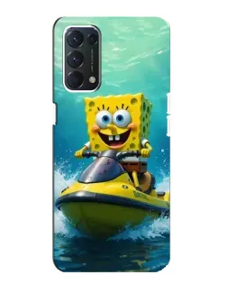 Чохол для OPPO F19 з картинкою «Спанч Боб на гідроциклі»