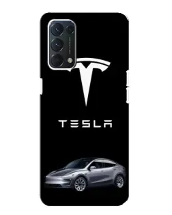 Чохол для OPPO F19 з картинкою «Tesla Model Y»