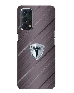 Чохол для OPPO F19 з картинкою «Металева текстура Tesla»