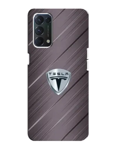 Чехол для OPPO F19 с картинкой «Металлическая текстура Tesla»