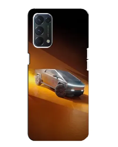 Чехол для OPPO F19 с картинкой «Cybertruck в пустыне»