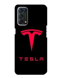 Чохол для OPPO F19 з картинкою «Tesla Red Logo»