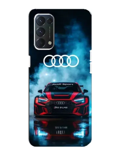 Чехол для OPPO F19 с картинкой «Audi Sport — неон»