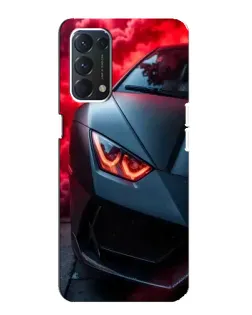 Чехол для OPPO F19 с картинкой «Lamborghini красное сияние»