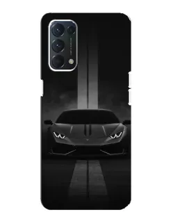Чехол для OPPO F19 с картинкой «Lamborghini симметрия дорог»