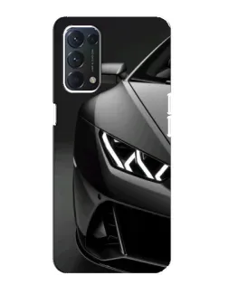 Чехол для OPPO F19 с картинкой «Lamborghini фары детализация»