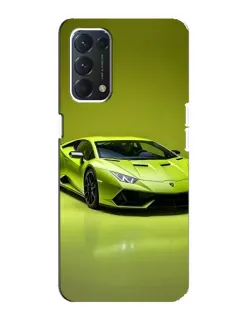 Чехол для OPPO F19 с картинкой «Салатовый Lamborghini Huracan»