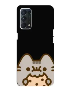 Чехол для OPPO F19 с картинкой «Пушин на черном»