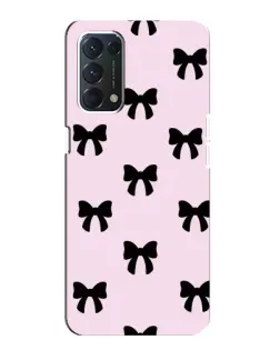 Чехол для OPPO F19 с картинкой «Черные банты Coquette»