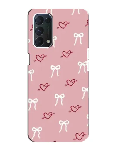 Чехол для OPPO F19 с картинкой «Сердца и банты»