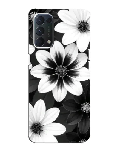 Чехол для OPPO F19 с картинкой «Монохромные астры»