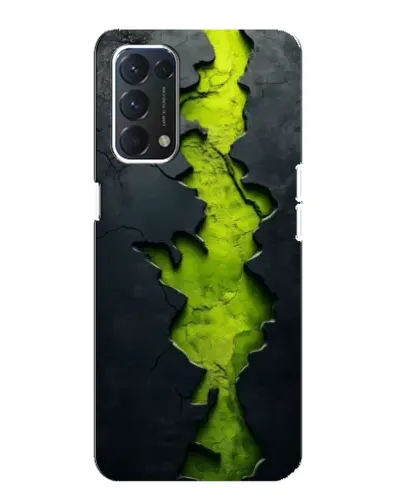 Чехол для OPPO F19 с картинкой «Салатовый разлом скалы»