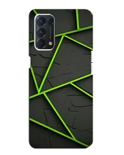 Чехол для OPPO F19 с картинкой «Зеленые геометрические линии»