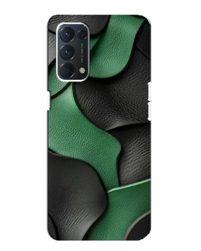 Чехол для OPPO F19 с картинкой «Зеленые кожаные волны»
