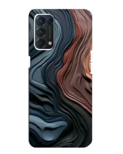 Чехол для OPPO F19 с картинкой «Цветные волны каньона»