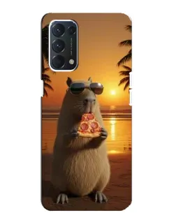 Чехол для OPPO F19 с картинкой «Капибара с пиццей» Чехол для OPPO F19 с картинкой «Капибара с пиццей»