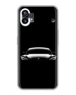 Чехол для OPPO F31 с картинкой «Фары Tesla Night»
