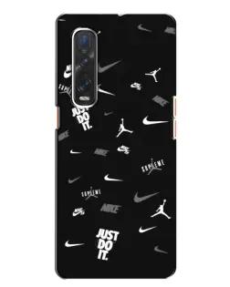 Чохол для OPPO Find X2 з картинкою «Nike Black Pattern»