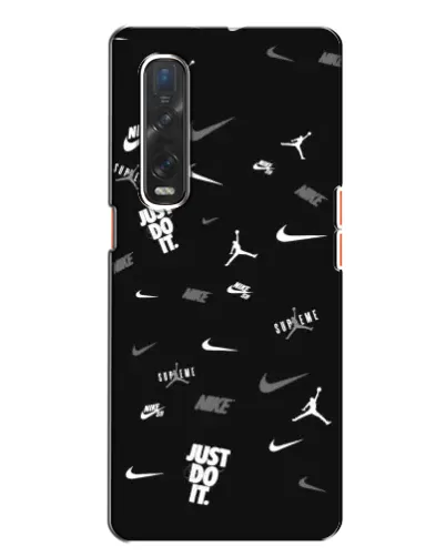 Чехол для OPPO Find X2 с картинкой «Nike Black Pattern»