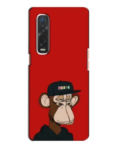 Чехол для OPPO Find X2 с картинкой «Bored Ape — красный фон»