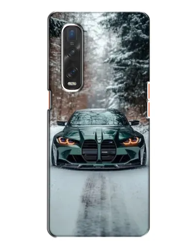 Чохол для OPPO Find X2 з картинкою «BMW у зимовому лісі»