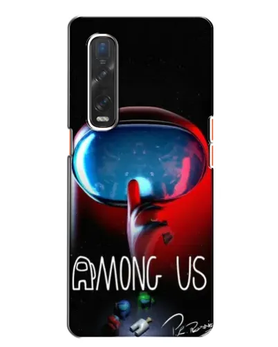 Чехол для OPPO Find X2 с картинкой «Красный импостер — макро»