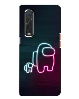 Чехол для OPPO Find X2 с картинкой «Among Us неон-арт»