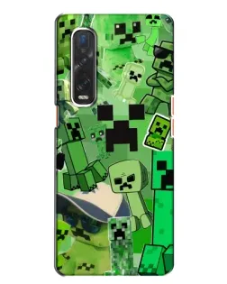Чехол для OPPO Find X2 с картинкой «Криперы Minecraft»
