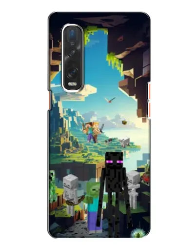 Чехол для OPPO Find X2 с картинкой «Эндермен в лесу»