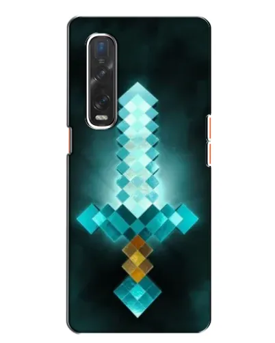 Чехол для OPPO Find X2 с картинкой «Алмазный меч неон»