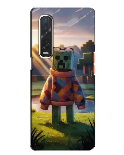 Чехол для OPPO Find X2 с картинкой «Крипер в свитере»