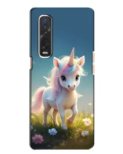 Чехол для OPPO Find X2 с картинкой «Единорог на поляне»